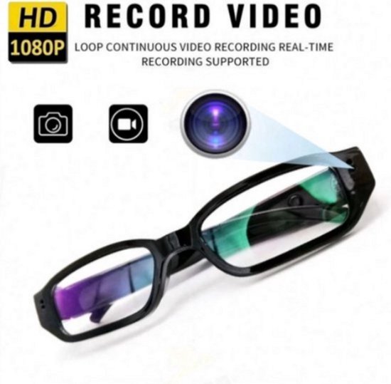 1080P HD Mini Camera Bril - Slimme Bril met Camera voor Fietsen, Autorijden & Sport - Draagbare VCR Camera voor Vergaderingen, Acties & Persoonlijke Veiligheid - Camera Bril, Sportbril met Camera, Veiligheidsbril van MaxiCube