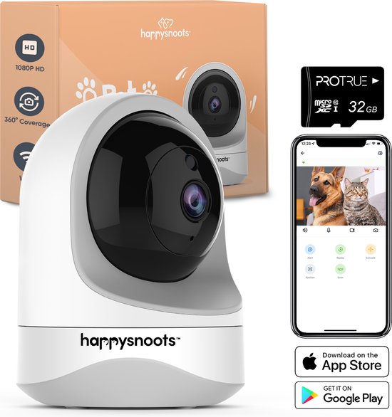 1080P Huisdiercamera met App - 360° Honden Camera - Hondencamera - Huisdier / Pet Cam - Voor Hond / Dog / Kat / Huisdieren van Merkloos