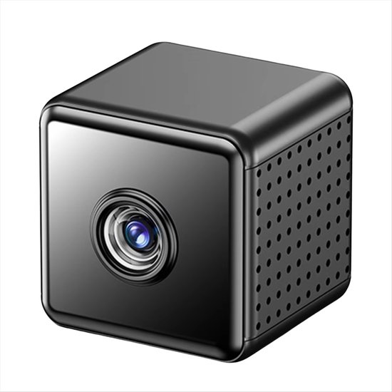 1080p Mini Beveiligingscamera Draadloos- Wifi Camera met Bewegingsdetectie, Nachtzicht, Beveiligingswaarschuwingen voor Binnen en Buiten- ZWART van Merkloos