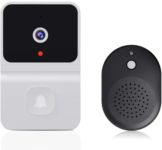 1080P videodeurbel, 2.4G camera met beltoon, nachtzicht, HD groothoeklens, cloudopslag, tweewegsaudio, beveiligingscamera voor thuis - wit van Merkloos