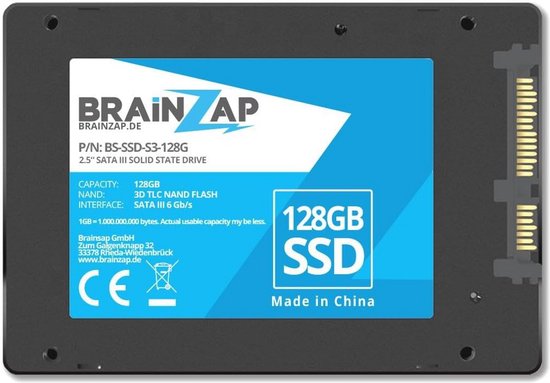 128GB Interne SSD SATA III 2.5 inch - 500MB/s Lezen 400MB/s Schrijven - Solid State Drive voor PC en Laptop van Merkloos