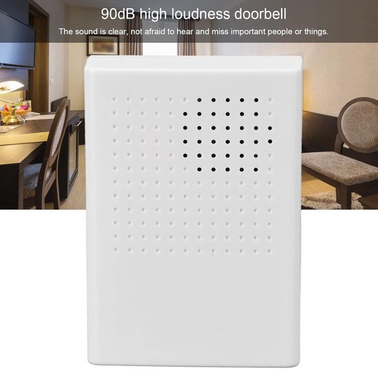 12V bedrade elektronische deurbel, Ding Dong-beltoon, 90 dB, wit, toegangscontrole, geen batterij nodig, hoog volume, vlamvertragend, brandveilig, bestand tegen hoge temperaturen, voor thuis