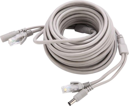 15M Cat-5 Ethernet-kabel Power Extension Two-in-One kabel - Rj45 + DC - Ethernet CCTV-kabel IP-camera's NVR-systeem . van Vention