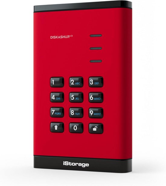 1TB Draagbare Externe Harde Schijf Rood - Wachtwoord Beveiligd & Hardware Versleuteld
