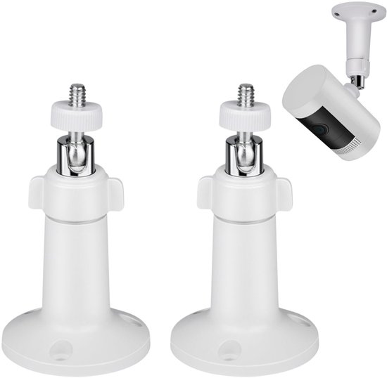2-delige - 360° verstelbare camerabeugel - Camera-accessoires - Muurbeugel voor binnen/buiten - Compatibel met Ring Stick Up Cam en Ring Outdoor Cam Plus - Wit 9,5 x 7,6 cm van Merkloos