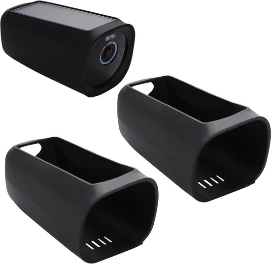 2 Pack Zwarte Siliconen Beschermhoezen - Waterdichte Siliconen Case voor Eufy Security EufyCam 3 - Beveiligingscamera met UV Bescherming - Set van 2 van Merkloos