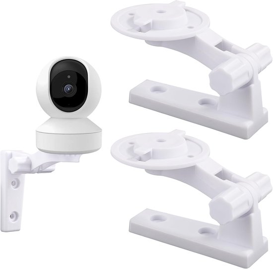 2 Pieces Camera Wall Mount - Compatibel met Reolink E1/E1 Pro - Verstelbare Wand- en Plafondbeugel voor Camera - Inclusief 4 Rubber Plugs en 4 Schroeven van Merkloos