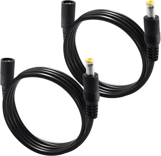 2 Stuks 1m DC Stroom Verlengkabels 5.5x2.5 mm Mannelijk Vrouwelijk voor Beveiligingscamera's