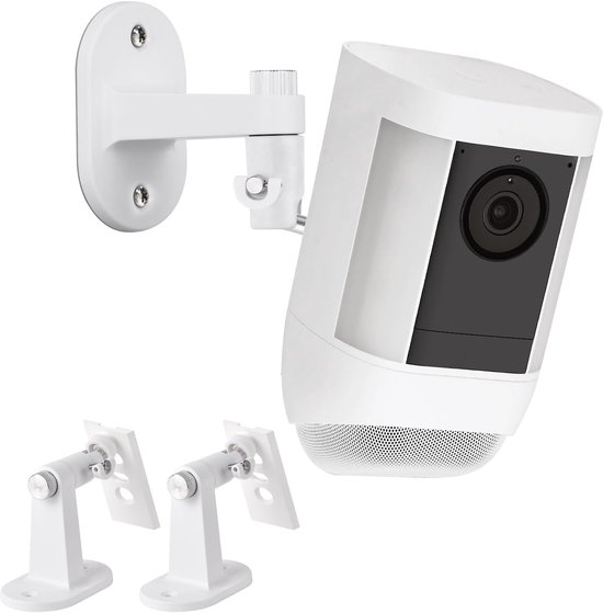 2 stuks beveiligingsmuurbeugel voor Ring Spotlight Cam Plus/Pro (batterij), 360° verstelbare montagebeugel voor binnen/buiten voor Ring bewakingscamerasysteem - wit
