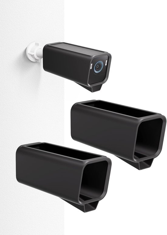 2 Stuks Camera siliconen beschermhoes - bewakingscamera beschermhoes - Beschermhoes Geschikt voor Eufy Security eufyCam S3 Pro - zachte siliconen hoes - beveiligingscamera beschermhoes - Weerbestendige siliconen behuizing - Zwart