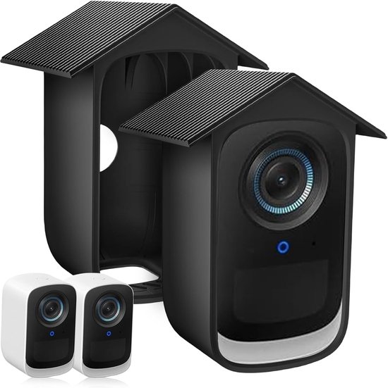 2 stuks - Camera siliconen beschermhoes - bewakingshoes - Geschikt voor eufy Security eufyCam 2C Cam en eufyCam 2C Pro draadloze buitenbeveiligingscamera's - UV- en regendicht - Zwart