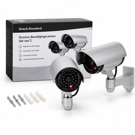 2 stuks - Dummy Camera - Knipperend led - indicator - Beveiligingscamera