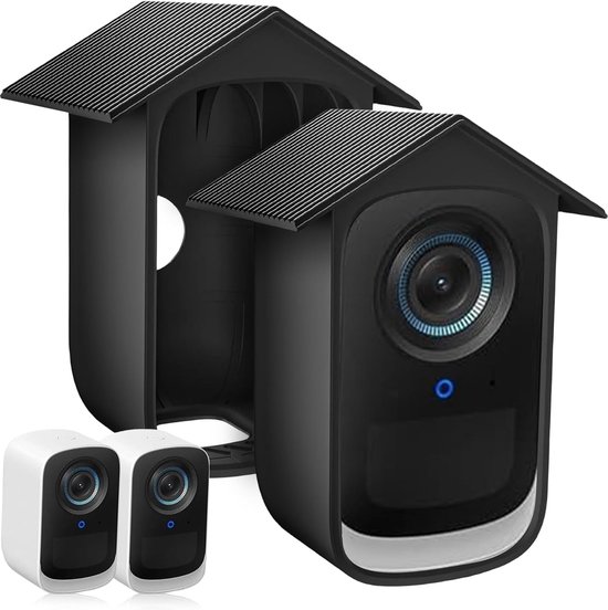 2 stuks Siliconen beschermhoes geschikt voor Eufy 3C camera - zwart siliconen beschermhoes bewakingscamera - bewakingscamera beschermhoes - Weerbestendige siliconen behuizing - voor buiten van Merkloos