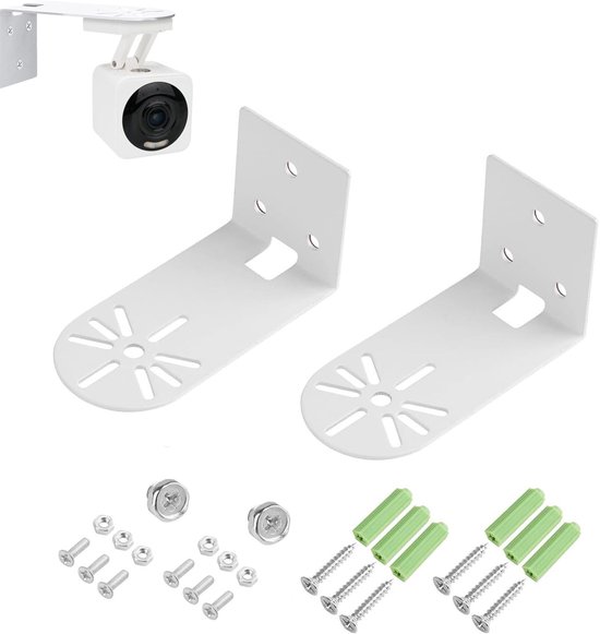2-stuks Wandmontagebeugel voor camera - Zelfklevende wandmontage - Hoekplafondmontage voor camera - Eenvoudig te installeren - Geschikt voor beveiligingscamera's voor thuis - Wit van Merkloos