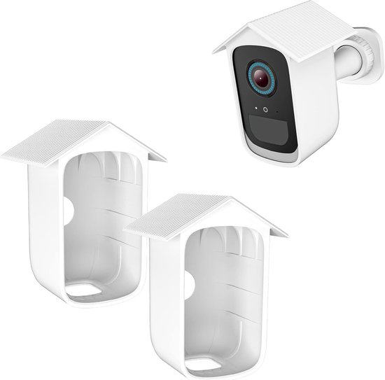 2 Stuks - Wit - Camera siliconen beschermhoes - bewakingshoes - bewakingscamera beschermhoes - Zachte siliconen hoes - beveiligingscamera beschermhoes - Waterdichte, uv-bescherming en regendicht - Geschikt Voor EufyCam 2C van Merkloos
