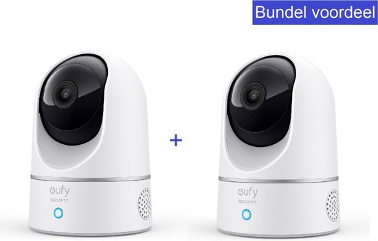 2 x Eufy by Anker 2K Indoor Camera - Zwart en wit,Bundelvoordeel van Eufy
