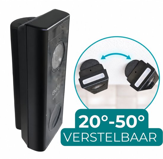 20° t/m 50° hoekbeugel wig voor Eufy camera deurbel | Geschikt voor Eufy S330/S210/S220/E340/C210/C30/C31 | Vezel-versterkt Kunststof | Inclusief schroeven
