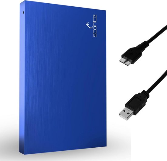 2,5 inch draagbare externe harde schijf 120 GB - Ultradunne HDD back-upopslag met USB 3.0 - Snelle gegevensoverdracht voor PC, Mac, Windows, gaming, laptop en desktop - Blauw van Merkloos