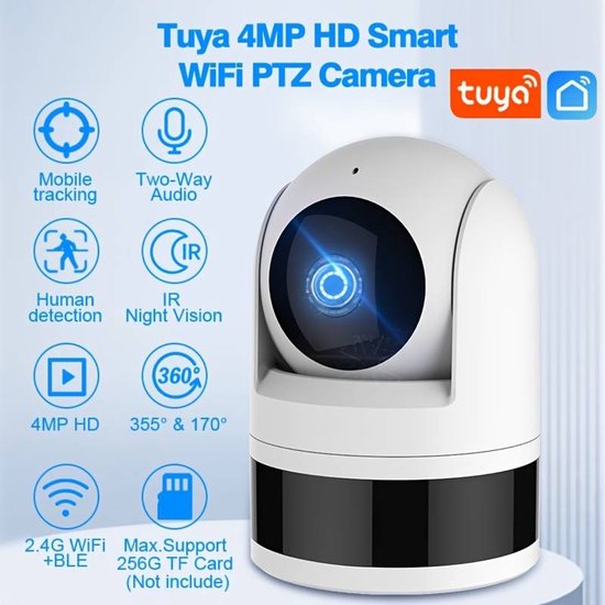 2K (3MP) bewakingscamera, Wi-Fi, binnencamera, 360° panoramisch zicht, 2,4 GHz-band, met nachtzicht, automatische tracking en AI-herkenning, geschikt voor het bewaken van baby's/huisdieren. van EZVIZ