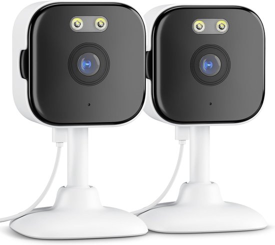 2K bewakingscamera voor binnen en buiten, met gekleurd nachtzicht, 2,4/5 GHz wifi, bewegingsdetectie, alarm, bekabeld, 2-weg audio, outdoor/indoor, USB, IP66