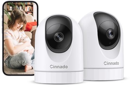 2K indoor beveiligingscamera, babyfoon met 2.4G WiFi-camera en audio, sirene/nachtzicht voor thuis/huisdier/oppas/kat, 24/7 SD-kaartopslag, cloud (optioneel), ondersteuning