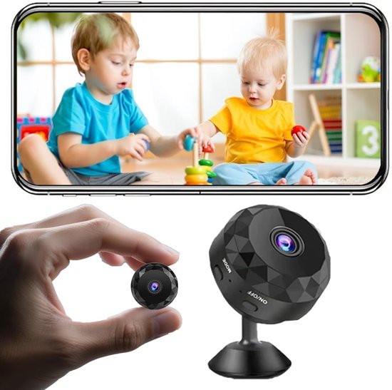 2K WiFi Mini Verborgen Camera – Draadloos – Voor Binnen, Buiten, Huisdieren en Baby’s van Merkloos