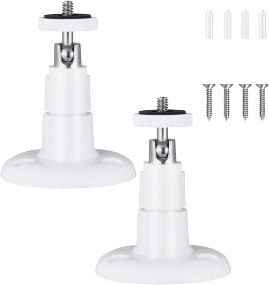 2stuks - Camera muurbevestiging - buitencamerabevestiging - Camera Bevestiging - Muur en Plafond Mount - 360 Graden - camera bracket - Beveiligingscamera beugel - wandhouder - Wandhouder voor camera - wit van BLULAXA