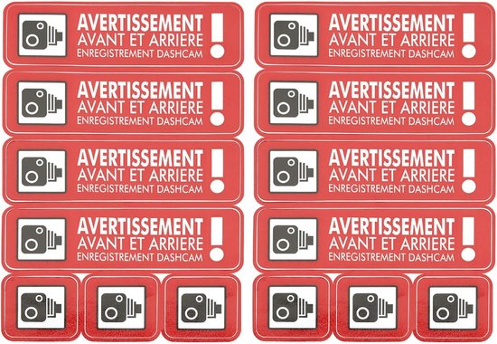 2x CCTV Dashcam Opname Stickers voor Voertuigen - Beveiliging Zichtbaar