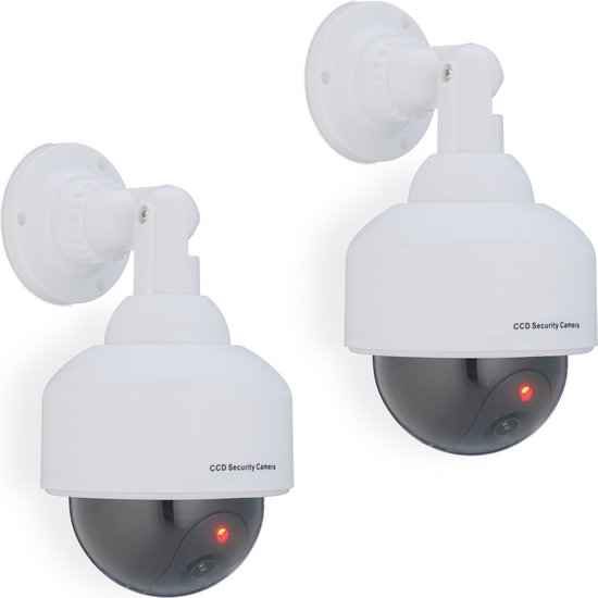 2x dummy dome camera - nep camera led binnen & buiten - dummy beveiligingscamera van Smartwares