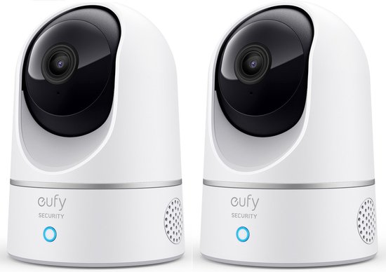2x Eufy Pan & Tilt 2K Indoor Beveiligingscamera voor binnen - Bedraad - Wit van Eufy