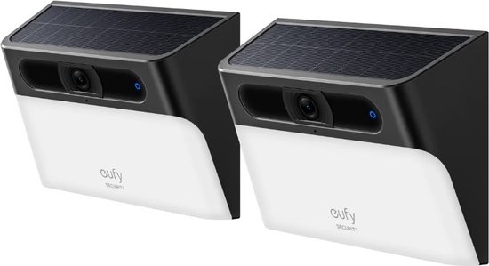 2x Eufy Solar Wall Light Cam S120 2K Draadloze Beveiligingscamera - Accu - Wit/Zwart - Voordeelbundel van Eufy