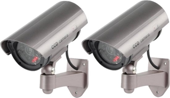 2x stuks dummy camera / beveiligingscamera met LED lampje - voor binnen en buiten van GRÜNDIG