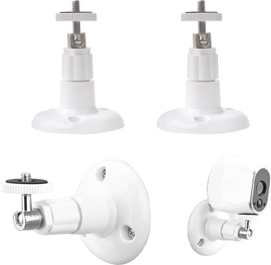 3-delige beveiligingscamerabeugel Verstelbare plafondmontage - Binnenmuurmontage - Beveiligingscamera voor buiten - 360 graden rotatie - (Wit) - Beveiligingscamerabeugel voor buiten - Camerabeugel voor wandmontage van Merkloos