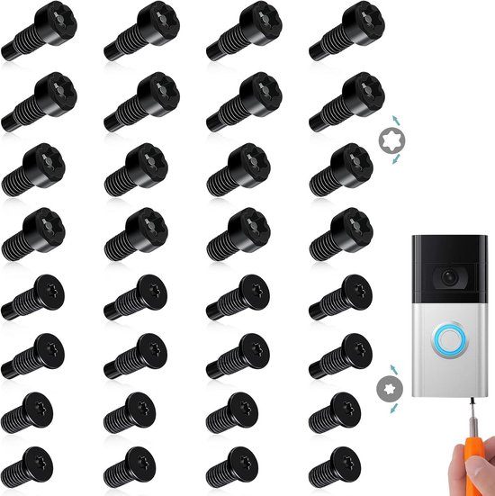 32pcs Deurbelschroeven Vervanging - Deurbel Schroeven Set - Reserve Schroeven - Slimme Deurbel Bevestiging - Deurbel Beveiligingsaccessoires Compatibel met Videodeurbellen