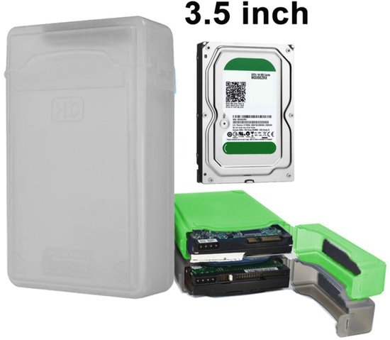 3,5 inch harde schijf schijf HDD SATA IDE plastic opbergdoos behuizing (grijs)