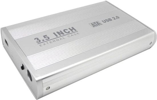 3,5 inch HDD SATA externe behuizing, ondersteuning voor USB 2.0 (zilver)