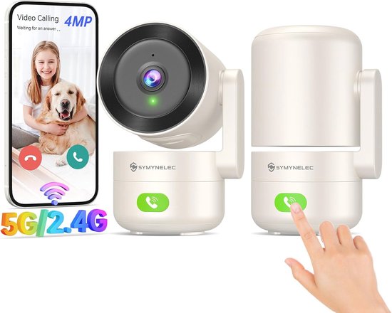 360° Bewakingscamera voor Binnen met 4MP Ultra HD, AI Bewegingsdetectie en Infrarood Nachtzicht van Merkloos