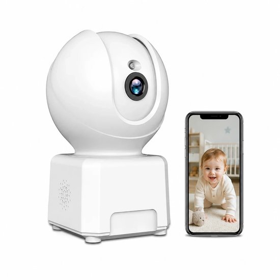 3MP WiFi IP Beveiligingscamera Binnen, Draaibare Camera met Zoom, Nachtzicht en Tweeweg Audio