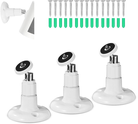 3st Beveiligingscamerabevestiging voor Ring Stick Up Cam/Ring Indoor Cam, 360 Graden Beveiligingsmuurbevestigingsbeugel voor Binnen Buiten Beveiligingscamera (Camera Niet Inbegrepen) van Sulipo