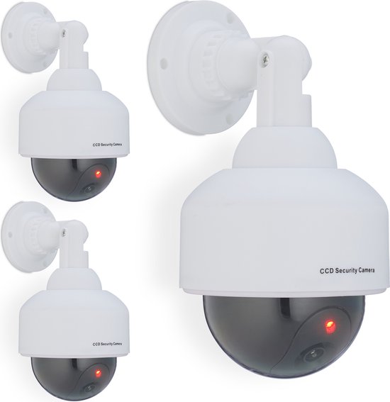 3x dummy dome camera - nep camera led binnen & buiten - dummy beveiligingscamera van Orange Donkey