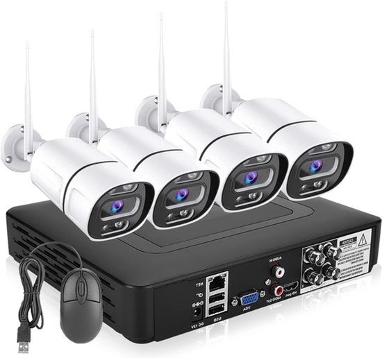 4-kanaals CCTV-videorecorder - AHD/CVI/TVI/DVR/NVR - Realtime Video Recorder - Surveillance Camera Systeemkit - Home Security (EU) .