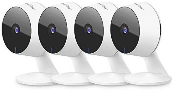 4 Stuks Beveiligingscamera's - 1080P Indoor Camera met Bewegingsdetectie, Nachtzicht en Twee-weg Audio van Merkloos
