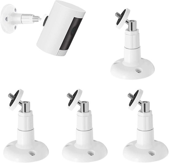 4 Stuks Camera Bevestiging - 360° Graden Verstelbaar - Verstelbare Camera Wandbeugel Houder - Beveiligingscamera Beugel - Wandmontage - Geschikt Voor Ring / Arlo / Wyze Beveiligingscamera's - Wit