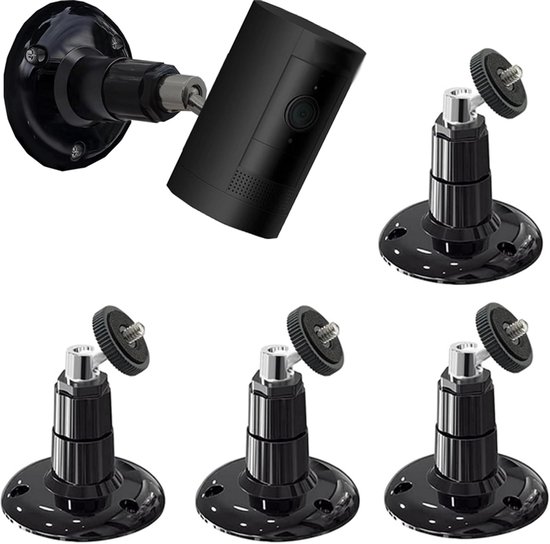 4 Stuks Camera Bevestiging - 360° Graden Verstelbaar - Verstelbare Camera Wandbeugel Houder - Beveiligingscamera Beugel - Wandmontage - Geschikt Voor Ring / Arlo / Wyze Beveiligingscamera's - Zwart van Merkloos