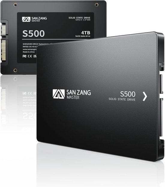 4 TB SATA SSD interne harde schijf 2,5 inch - 560 MB/s lezen, 500 MB/s schrijven, 3D NAND, geschikt voor laptops en desktops