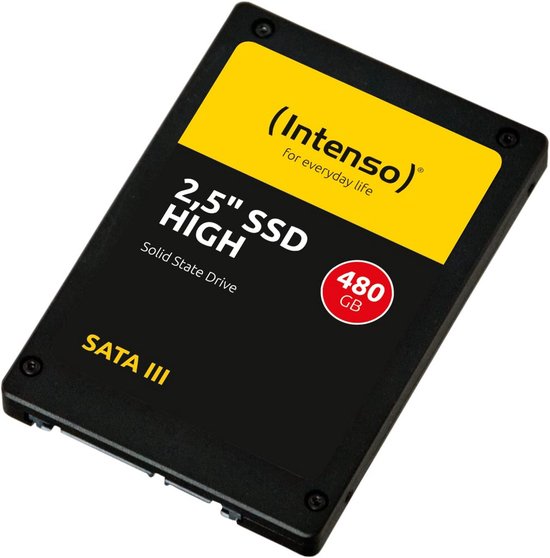480 GB interne SSD 2,5 inch met SATA III en 520 MB/seconde overdrachtssnelheid van Kingston