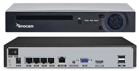 4CH PoE NVR 5MP Beveiligingsnetwerk Video Recorder voor IP-camera's met Bewegingsdetectie en E-mail Waarschuwingen van Merkloos