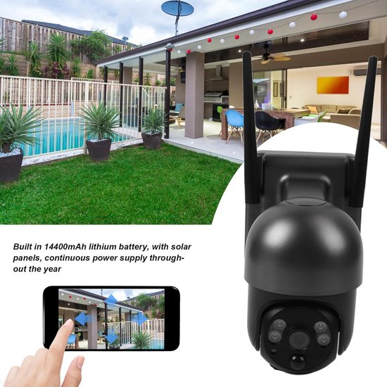 4G LTE-beveiligingscamera op Zonne-energie - HD-beelden opname - Ondersteunt Cloudopslag - Wifi-camera voor Thuis met PIR-alarmpush - 14400mAh-batterij - Bewegingsdetectie - Waterdicht . van Supereye
