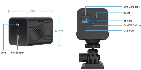 4G On Spot TrailerCamera - 3 megapixel - Geen WiFi nodig - 120 graden - magneetbevestiging - Gratis simkaart met 1 GB data - van Technaxx