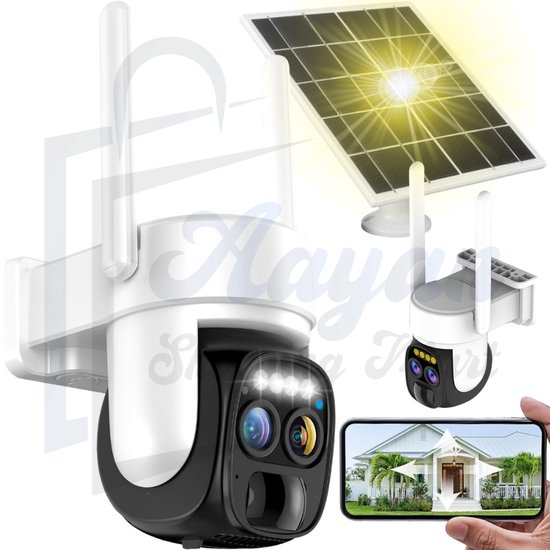 4G Solar Beveiligingscamera Outdoor – Draadloze IP66 Camera met SIM, 355° Rotatie, 10x Zoom, Nachtzicht & Bewegingsdetectie – Waterdicht – 4g beveiligingscamera – camera met bewegingsdetectie– ip66 outdoor camera –sim kaart camera outdoor – 75075 van Merkloos